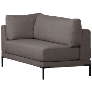 WOOOD Couple spisebnk, hjrne, hjre, m. hynder - gr meleret melange stof og sorte ben