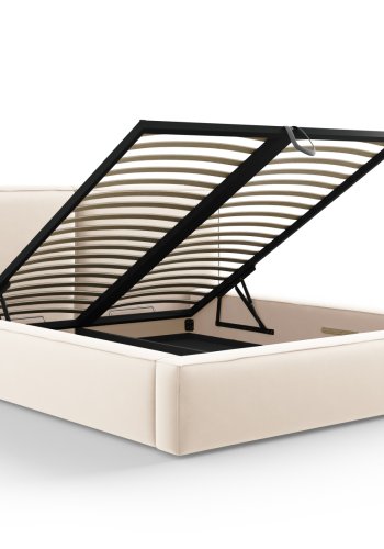  Micadoni  MICADONI Jodie sengeramme, m. sengegavl, lameller - beige fljl og plast (160x200)