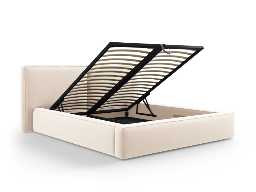  Micadoni  MICADONI Jodie sengeramme, m. sengegavl, lameller - beige fljl og plast (160x200)