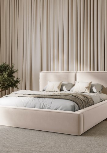  Micadoni  MICADONI Jodie sengeramme, m. sengegavl, lameller - beige fljl og plast (160x200)