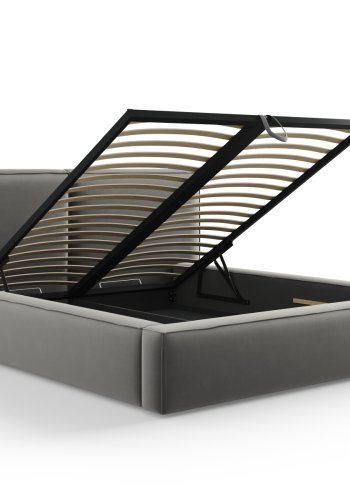  Micadoni  MICADONI Jodie sengeramme, m. sengegavl, lameller - gr fljl, sort plast (160x200)