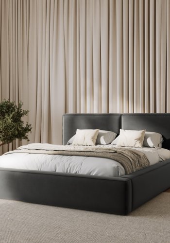  Micadoni  MICADONI Jodie sengeramme, m. sengegavl, lameller - gr fljl, sort plast (160x200)