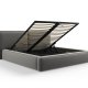 MICADONI Jodie Bettrahmen, mit Kopfteil und Lattenrost - grauer Samt und schwarzer Kunststoff (180x200)