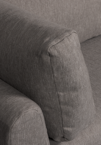 WOOOD Couple spisebnk, hjrne, hjre, m. hynder - gr meleret melange stof og sorte ben