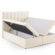 MICADONI Kelp Boxspring seng, med hodegjerde, Boxspring/madrass, overmadrass - beige flyel (200x16)