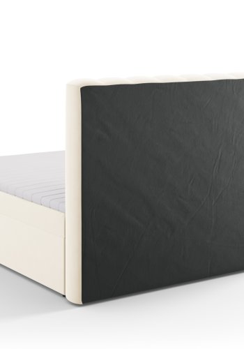 MICADONI Kelp Boxspring seng, med hodegjerde, Boxspring/madrass, overmadrass - beige flyel (200x16)