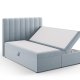 MICADONI Kelp Boxspring seng, med hodegjerde, Boxspring/madrass, overmadrass - bl flyel (200x160)