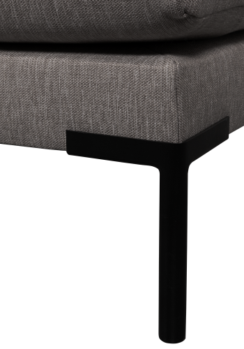 WOOOD Couple spisebnk, hjrne, hjre, m. hynder - gr meleret melange stof og sorte ben