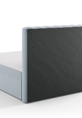 MICADONI Kelp Boxspring seng, med hodegjerde, Boxspring/madrass, overmadrass - bl flyel (200x160)