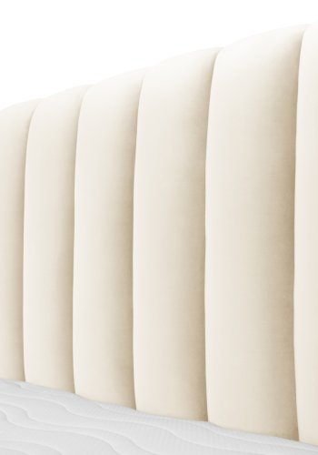 MICADONI Kelp sngram, med snggavel och lameller - beige sammet och svart plast (140x200)