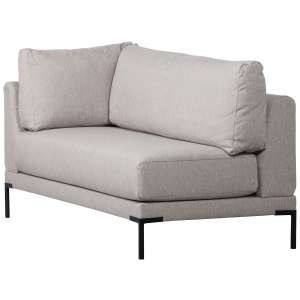 WOOOD Couple spisebnk, hjrne, hjre, m. hynder - lysegr meleret melange stof og sorte ben