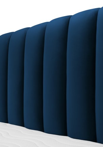 MICADONI Kelp sengeramme, med sengegavl og lameller - bl flyel og svart plast (140x200)