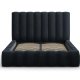 MICADONI Kelp sengeramme, med sengegavl og lameller - bl flyel og svart plast (160x200)