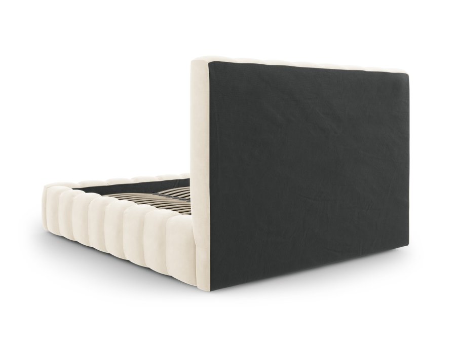 MICADONI Kelp sngram, med snggavel och lameller - beige sammet och svart plast (200x200)