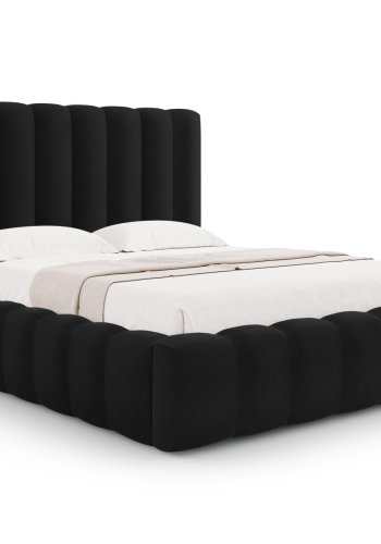 MICADONI Kelp sngram, med snggavel och lameller - svart sammet och svart plast (200x200)