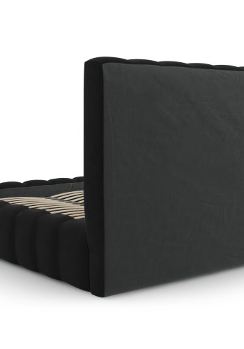 MICADONI Kelp sngram, med snggavel och lameller - svart sammet och svart plast (200x200)