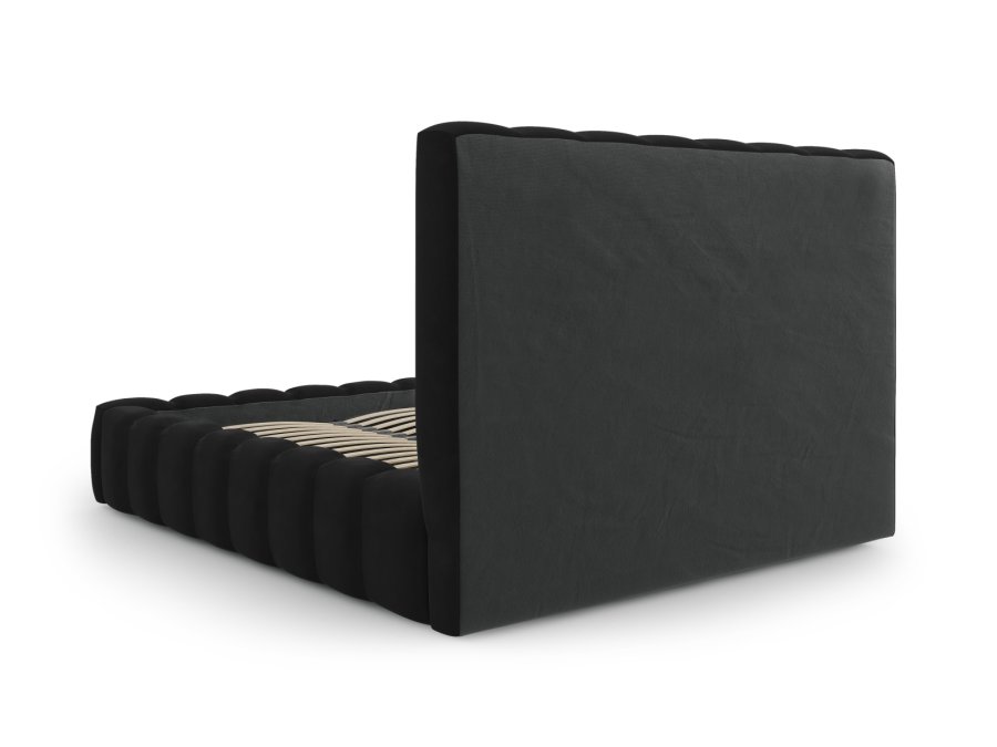 MICADONI Kelp sngram, med snggavel och lameller - svart sammet och svart plast (200x200)