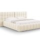 MICADONI Mamaia sengeramme, med dobbel sengegavl og lameller - beige flyel (140x200)