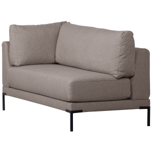 WOOOD Couple spisebnk, hjrne, hjre, m. hynder - taupe meleret melange stof og sorte ben