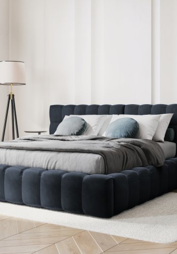 MICADONI Mamaia sengeramme, med dobbel sengegavl og lameller - bl flyel (140x200)