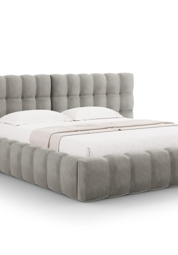 MICADONI Mamaia sengeramme, med dobbel sengegavl og lameller - gr flyel (140x200)