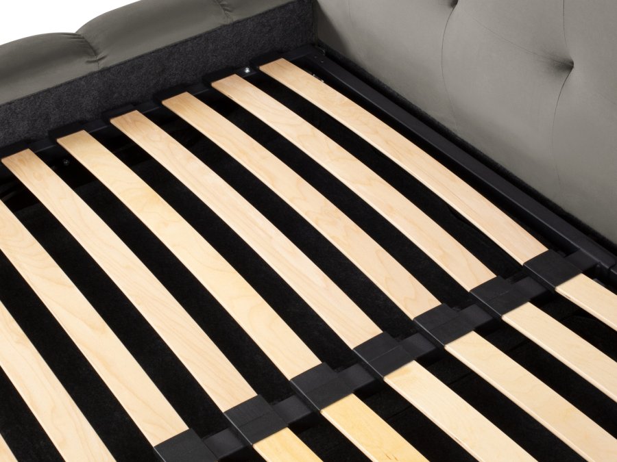 MICADONI Mamaia sengeramme, med dobbel sengegavl og lameller - gr flyel (140x200)