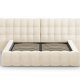 MICADONI Mamaia sengeramme, med dobbel sengegavl og lameller - beige flyel (160x200)