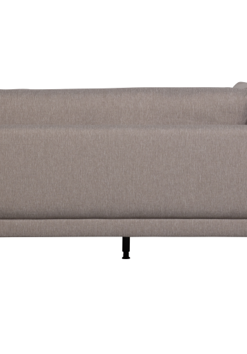 WOOOD Couple spisebnk, hjrne, hjre, m. hynder - taupe meleret melange stof og sorte ben