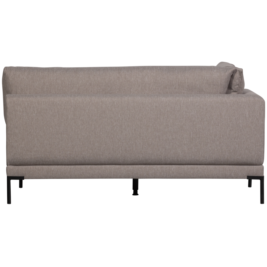 WOOOD Couple spisebnk, hjrne, hjre, m. hynder - taupe meleret melange stof og sorte ben