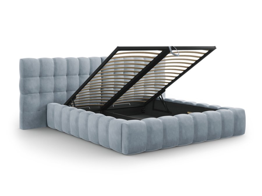 MICADONI Mamaia sengeramme, med dobbel sengegavl og lameller - bl flyel (160x200)