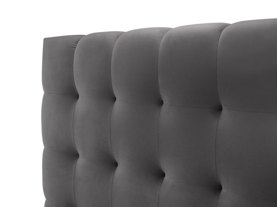 MICADONI Mamaia sengeramme, med dobbel sengegavl og lameller - gr flyel (180x200)