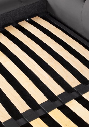 MICADONI Mamaia sengeramme, med dobbel sengegavl og lameller - gr flyel (180x200)