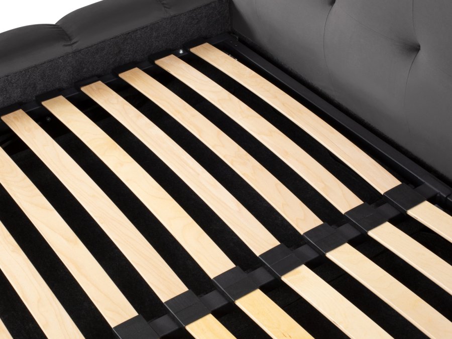 MICADONI Mamaia sengeramme, med dobbel sengegavl og lameller - gr flyel (180x200)