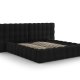 MICADONI Mamaia sengeramme, med dobbel sengegavl og lameller - svart flyel (180x200)