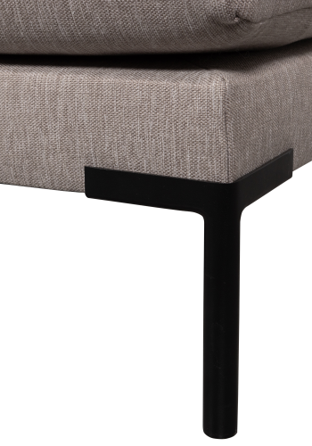 WOOOD Couple spisebnk, hjrne, hjre, m. hynder - taupe meleret melange stof og sorte ben