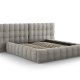 MICADONI Mamaia sengeramme, med dobbel sengegavl og lameller - gr flyel (200x200)