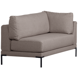 WOOOD Couple spisebnk, hjrne, venstre, m. hynder - taupe meleret melange stof og sorte ben