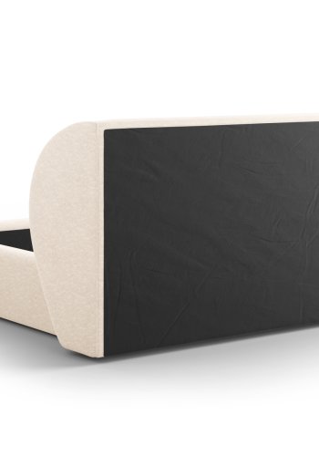MICADONI Miley sengeramme, med sengegavl og lameller - beige chenille (140x200)
