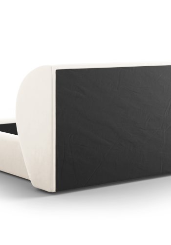 MICADONI Miley sengeramme, med sengegavl og lameller - beige flyel (160x200)