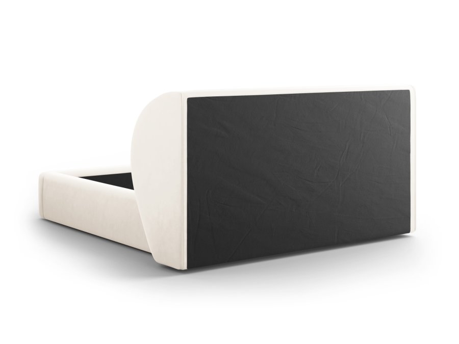 MICADONI Miley sengeramme, med sengegavl og lameller - beige flyel (160x200)