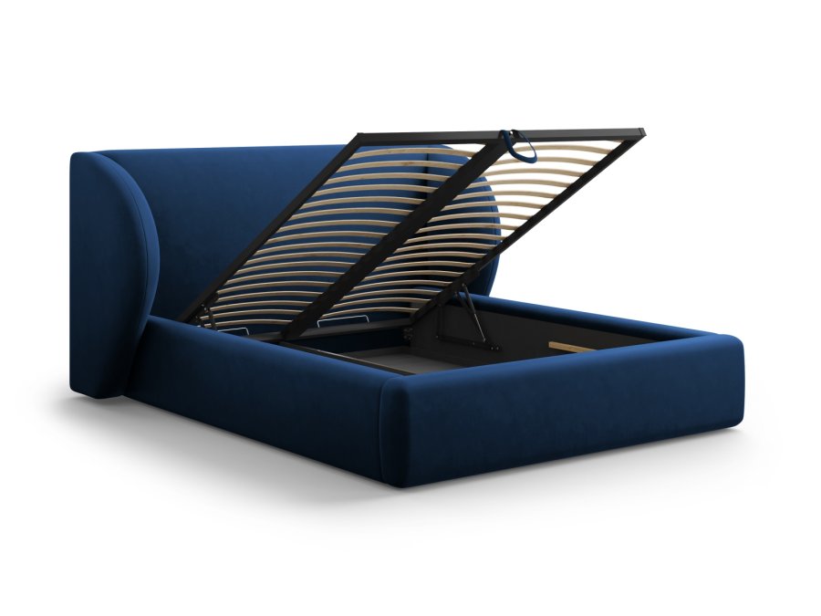 MICADONI Miley sengeramme, med sengegavl og lameller - bl flyel (160x200)