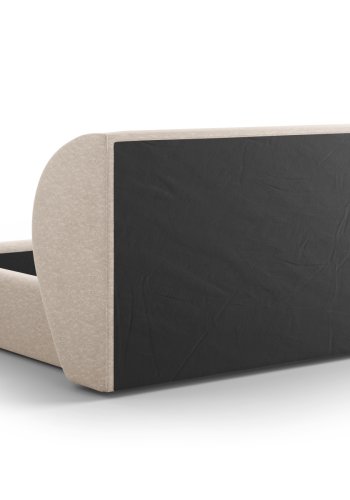 MICADONI Miley sengeramme, med sengegavl og lameller - beige chenille (160x200)
