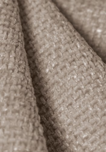 MICADONI Miley sengeramme, med sengegavl og lameller - beige chenille (160x200)