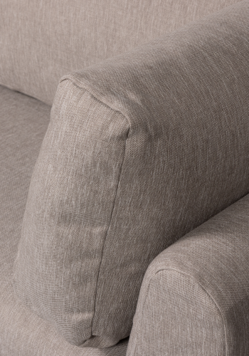 WOOOD Couple spisebnk, hjrne, venstre, m. hynder - taupe meleret melange stof og sorte ben