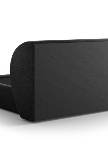 MICADONI Miley sengeramme, med sengegavl og lameller - svart chenille (160x200)