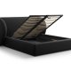 MICADONI Miley Bettgestell, mit Kopfteil und Lattenrost – schwarzer Samt (180x200)