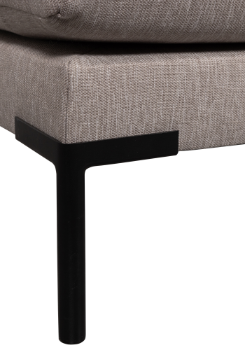 WOOOD Couple spisebnk, hjrne, venstre, m. hynder - taupe meleret melange stof og sorte ben