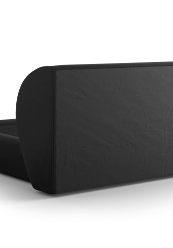 MICADONI Miley Bettgestell, mit Kopfteil und Lattenrost – schwarzer Samt (180x200)