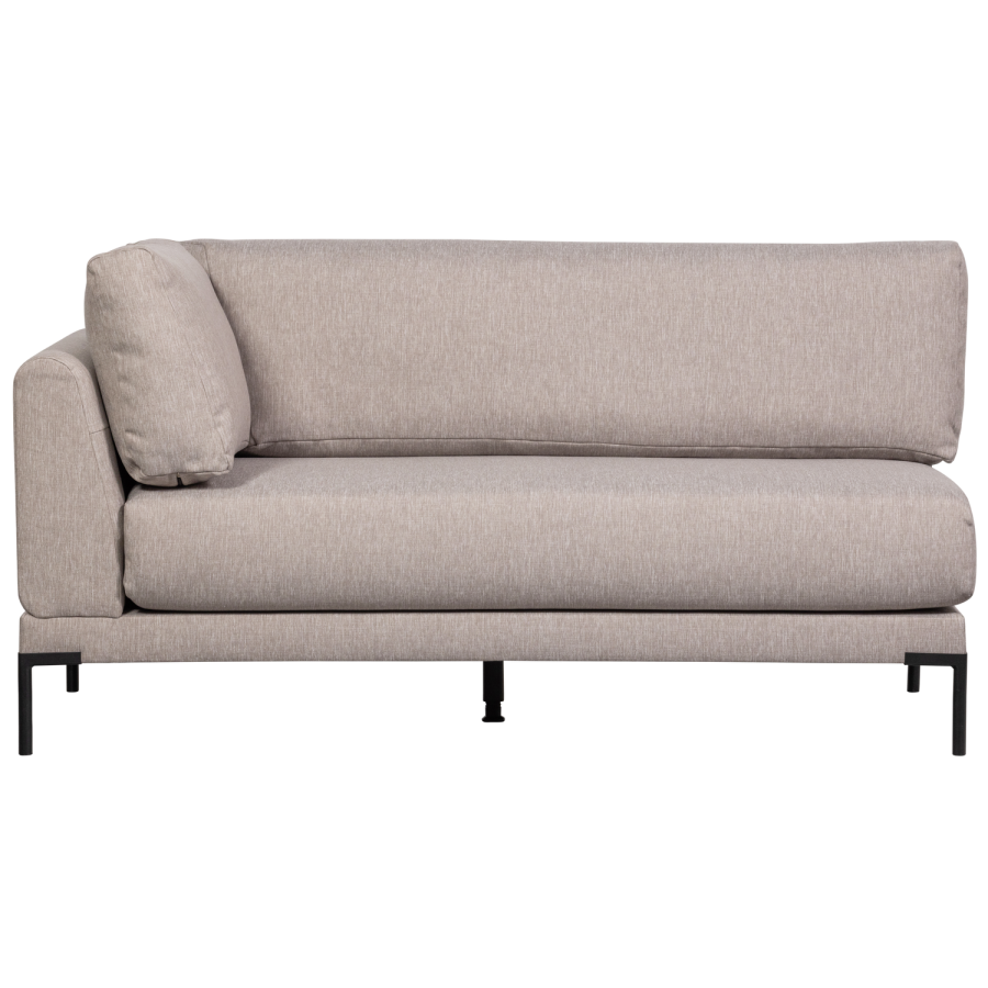 WOOOD Couple spisebnk, hjrne, hjre, m. hynder - natur meleret melange stof og sorte ben