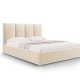 MICADONI Pyla sengeramme, med sengegavl og lameller - beige flyel (140x200)